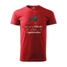 Póló Rottweiler  mintával Piros 4XL egyedi ajándék