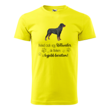  Póló Rottweiler  mintával Sárga 2XL egyedi ajándék