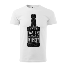  Póló Save water drink whiskey  mintával Zöld 3XL egyedi ajándék