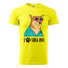  Póló Siba Inu mintával - Sárga S méretben ajándéktárgy