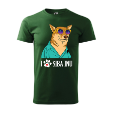  Póló Siba Inu  mintával Zöld 3XL egyedi ajándék