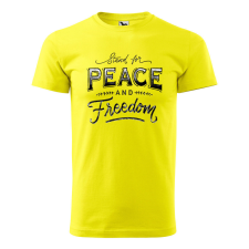 Póló Stand for peace mintával - Sárga XL méretben ajándéktárgy