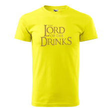  Póló The Lord of the Drinks  mintával Sárga 4XL egyedi ajándék