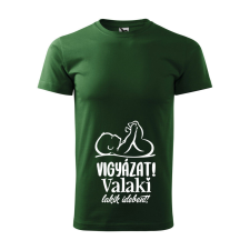 Póló Vigyázat! Valaki lakik idebent! mintával - Zöld XXL méretben ajándéktárgy