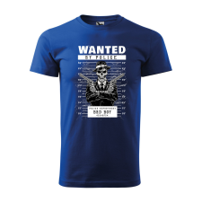  Póló Wanted  mintával Kék XL egyedi ajándék