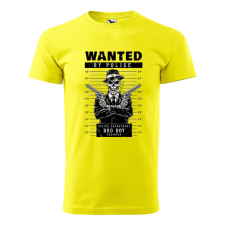  Póló Wanted  mintával Sárga M egyedi ajándék