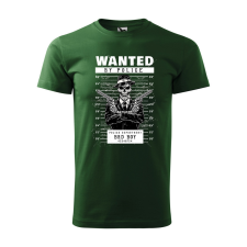  Póló Wanted  mintával Zöld L egyedi ajándék