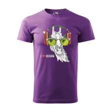  Póló Zenét hallgató zsiráf mintával - Lila XXXL méretben ajándéktárgy