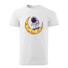 polofun.hu Asztronauta gördeszkázik a holdon férfi póló