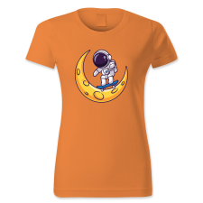 polofun.hu Asztronauta gördeszkázik a holdon női póló