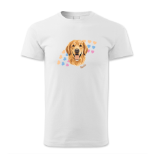 polofun.hu Golden retriever, szívecskés, Muki férfi póló