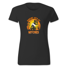 polofun.hu Hanging with my witches, Halloween női póló
