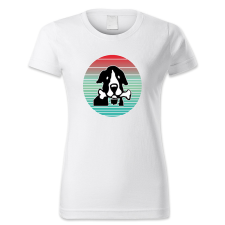 polofun.hu Kutya csonttal a szájában, retró női póló