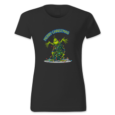 polofun.hu Merry Christmas, Grincs karácsonyfa díszekkel, Karácsony női póló