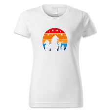 polofun.hu Mikulás, rénszarvas, hóember, retró női póló