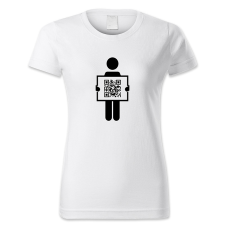 polofun.hu QR kódos tábla emberrel női póló