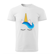 polofun.hu Unikornis fej kék hajjal férfi póló