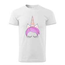 polofun.hu Unikornis fej rózsaszín hajjal férfi póló