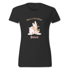 polofun.hu Várom a locsolókat, nyuszi, Hanna, Húsvét női póló