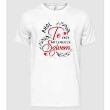 Pólómánia Ahol te vagy ott van a szívem - Férfi Alap póló férfi póló