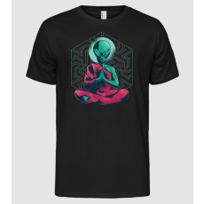 Pólómánia Alien Meditálás - Férfi Alap póló