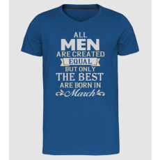 Pólómánia All men created equal....march - Férfi Prémium Slim-Fit V nyakú Póló