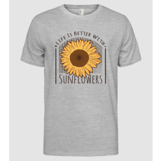 Pólómánia Az élet szebb Napraforgókkal - Férfi Alap póló