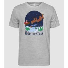 Pólómánia Boldog Karácsonyt Mikulás Rénszarvasokkal - Férfi Alap póló férfi póló