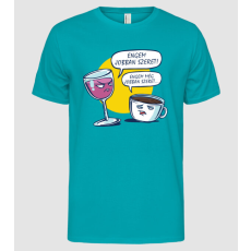 Pólómánia Bor vs Kávé - Engem jobban szeret - Férfi Alap póló