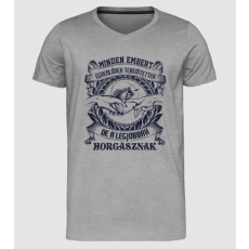 Pólómánia Da Vinci Pecás - Férfi Prémium Slim-Fit V nyakú Póló