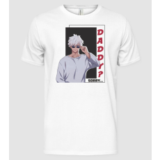 Pólómánia Daddy-sorry-Gojo-Jujutsu Kaisen-fehérre - Férfi Alap póló