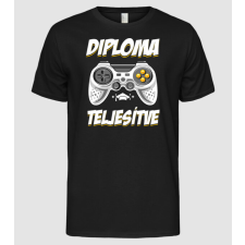 Pólómánia Diploma teljesítve gamer Ballagás - Férfi Alap póló férfi póló