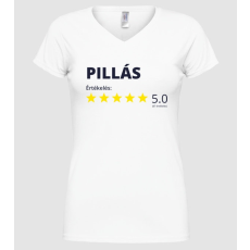 Pólómánia Értékelés 5 csillag - PILLÁS - Női V nyakú Póló