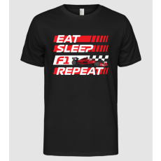 Pólómánia Forma 1 Eat Sleep repeat - Férfi Alap póló