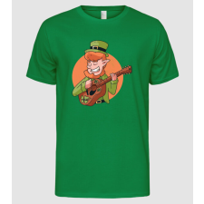 Pólómánia Gitáros Leprechaun Ír Szent Patrik - Férfi Alap póló férfi póló