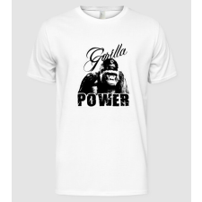 Pólómánia gorilla power 02 fehér háttérrel - Férfi Alap póló férfi póló