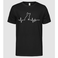 Pólómánia Heartbeat line Francia Bulldog - Férfi Alap póló