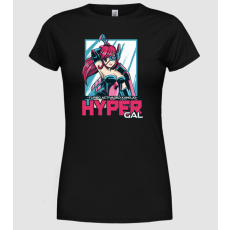 Pólómánia Hyper Gal - Anime lány - Női Kerek nyakú Póló