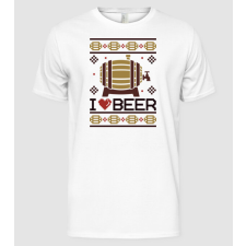 Pólómánia I love beer ugly sweater - Férfi Alap póló férfi póló