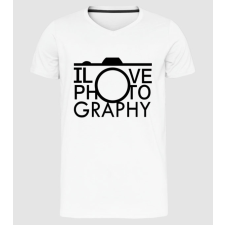 Pólómánia I love photography - Férfi Prémium Slim-Fit V nyakú Póló férfi póló
