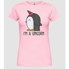 Pólómánia I'm a unicorn - pingvin - Női Kereknyakú Póló