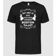 Pólómánia Így néz ki egy igazán jóképű gazdi Boston Terrier - Férfi Alap póló