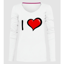 Pólómánia ilovesablon2 - Női Hosszúujjú V nyakú Póló női póló