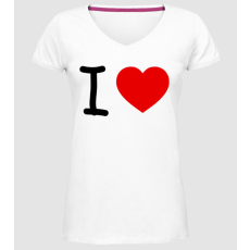 Pólómánia ilovesablon - Női Prémium V-nyakú Póló