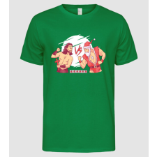 Pólómánia Jézus vs Mikulás Street Fighter vicces karácsonyi póló - Férfi Alap póló férfi póló