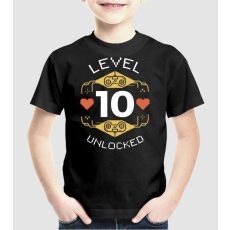 Pólómánia Level 10 Unlocked Gamer póló - Uniszex Gyerek Póló