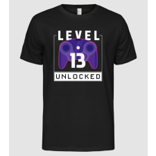 Pólómánia Level 13 Unlocked Gamer Születésnap - Férfi Alap póló férfi póló