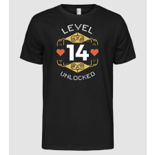 Pólómánia Level 14 Unlocked Gamer póló - Férfi Alap póló férfi póló