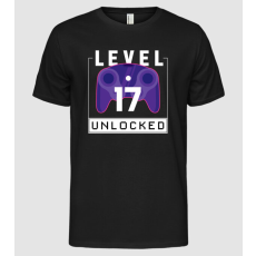 Pólómánia Level 17 Unlocked Gamer Születésnap - Férfi Alap póló