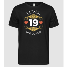 Pólómánia Level 19 Unlocked Gamer póló - Férfi Alap póló